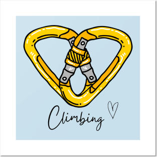 Climbing - Love - Carabiner Posters and Art